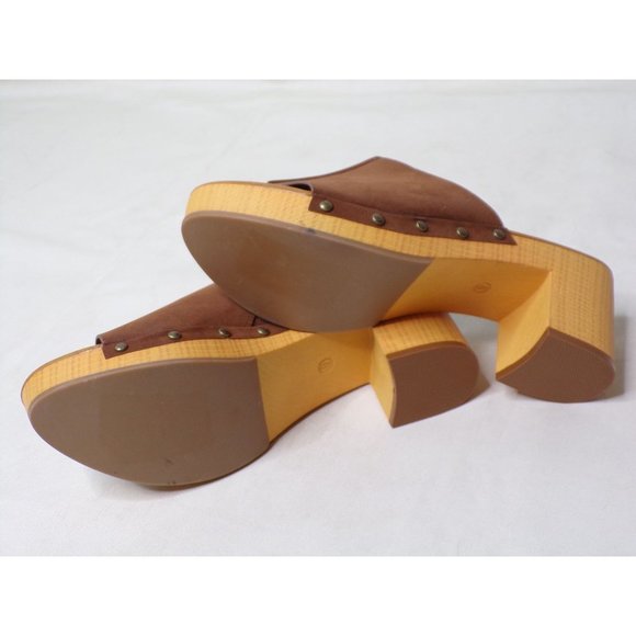 MIA Merel Studded Block Heel Mule Sandal Shoes 39  9 Brown NEW - Picture 11 of 11